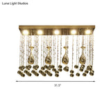 Contemporary Crystal Led Ceiling Mount Light With Chrome Finish In 3 Sizes