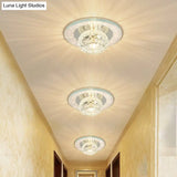 Contemporary Crystal Led Flush Mount Ceiling Light - Bud Fixture In Clear