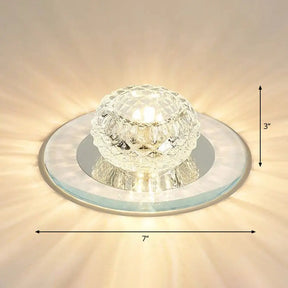 Contemporary Crystal Led Flush Mount Ceiling Light - Bud Fixture In Clear / Warm