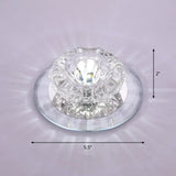 Contemporary Crystal Led Flush Mount Ceiling Light: Floral Entryway Lighting Clear / White