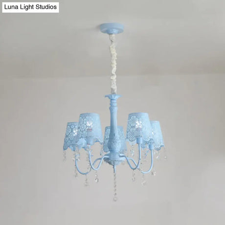 Contemporary Crystal Metal Pendant Chandelier For Living Room