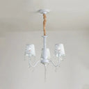 Contemporary Crystal Metal Pendant Chandelier For Living Room 3 / White