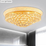 Contemporary Crystal Orb Cone Flush Mount Ceiling Light - Gold Finish 6/9 Heads 16’/23.5’ Wide