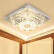 Contemporary Crystal Rod Ceiling Light In White Rectangle Design - Led Fixture With Multi-Color