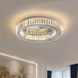 Contemporary Crystal Round Flush Mount Ceiling Light Chrome / 16