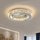 Contemporary Crystal Round Flush Mount Ceiling Light Chrome / 16