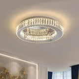 Contemporary Crystal Round Flush Mount Ceiling Light Chrome / 16