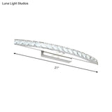 Contemporary Crystal Silver Wall Sconce Light - Bow Shaped Vanity Lighting For Bathroom Warm/White