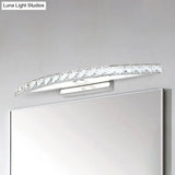 Contemporary Crystal Silver Wall Sconce Light - Bow Shaped Vanity Lighting For Bathroom Warm/White