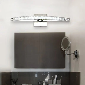 Contemporary Crystal Silver Wall Sconce Light - Bow Shaped Vanity Lighting For Bathroom Warm/White