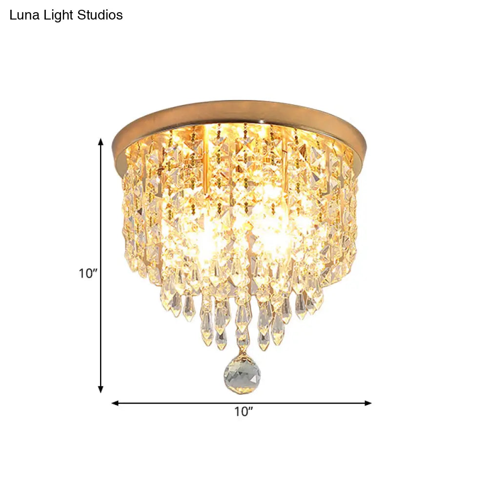 Contemporary Crystal Strand Waterfall Flushmount 8’/10’ Wide Ceiling Light Fixture For Hallways