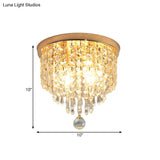 Contemporary Crystal Strand Waterfall Flushmount 8’/10’ Wide Ceiling Light Fixture For Hallways