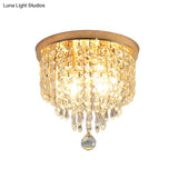 Contemporary Crystal Strand Waterfall Flushmount 8’/10’ Wide Ceiling Light Fixture For Hallways