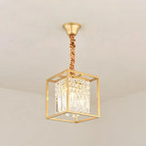 Contemporary Crystal Strands Ceiling Light Fixture - Terrace Semi Flush Mount Chandelier Gold / E