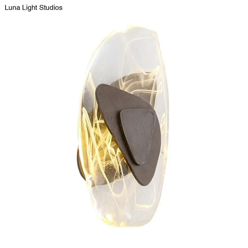 Contemporary Crystal Wall Light With Led Geometric Design Multiple Colors Warm/White For Dining Room