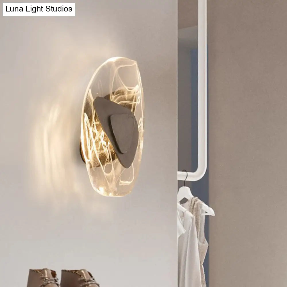 Contemporary Crystal Wall Light With Led Geometric Design Multiple Colors Warm/White For Dining Room