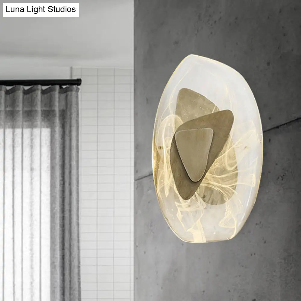 Contemporary Crystal Wall Light With Led Geometric Design Multiple Colors Warm/White For Dining Room