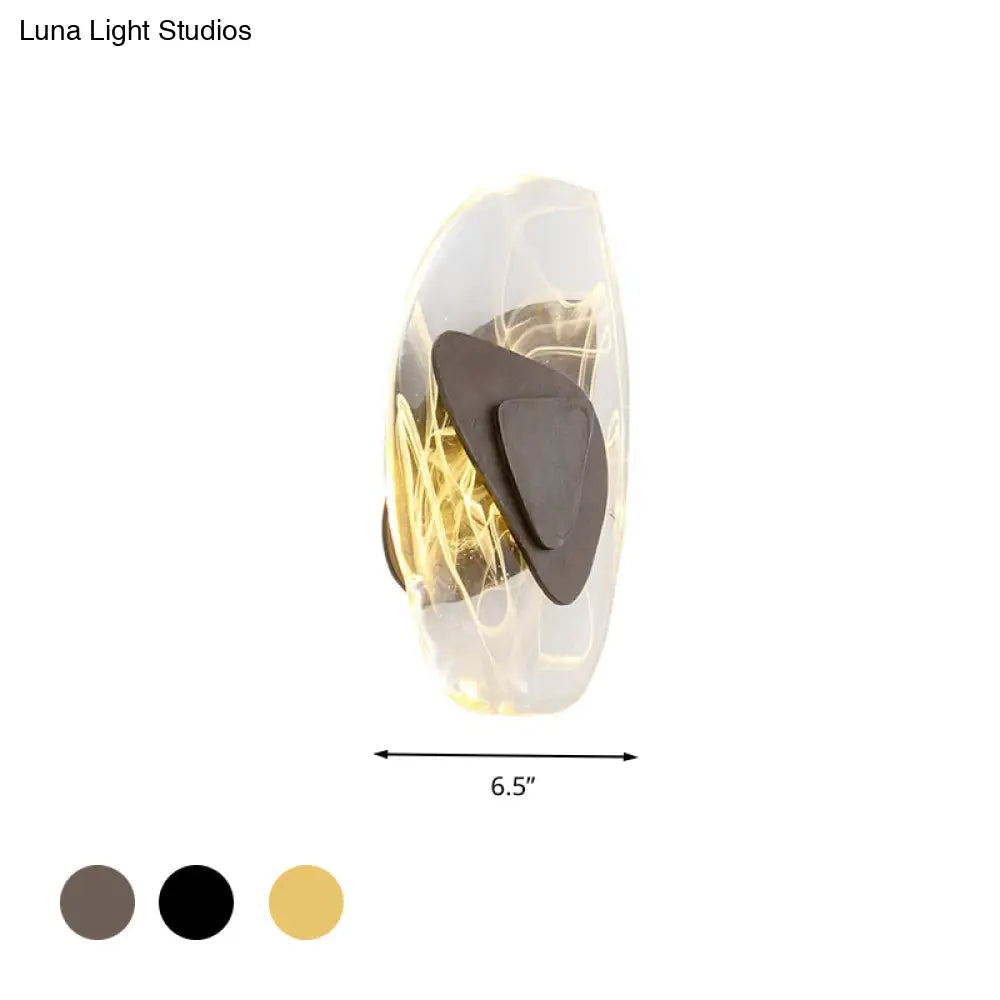 Contemporary Crystal Wall Light With Led Geometric Design Multiple Colors Warm/White For Dining Room