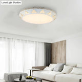 Contemporary Crystal White Led Ceiling Light - Modern Tapered Shape Remote Control & Stepless