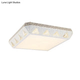 Contemporary Crystal White Led Ceiling Light - Modern Tapered Shape Remote Control & Stepless