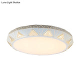 Contemporary Crystal White Led Ceiling Light - Modern Tapered Shape Remote Control & Stepless
