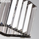 Contemporary Cubic Dining Room Pendant Lamp - 1 Light Black Ceiling With Clear Crystal Block