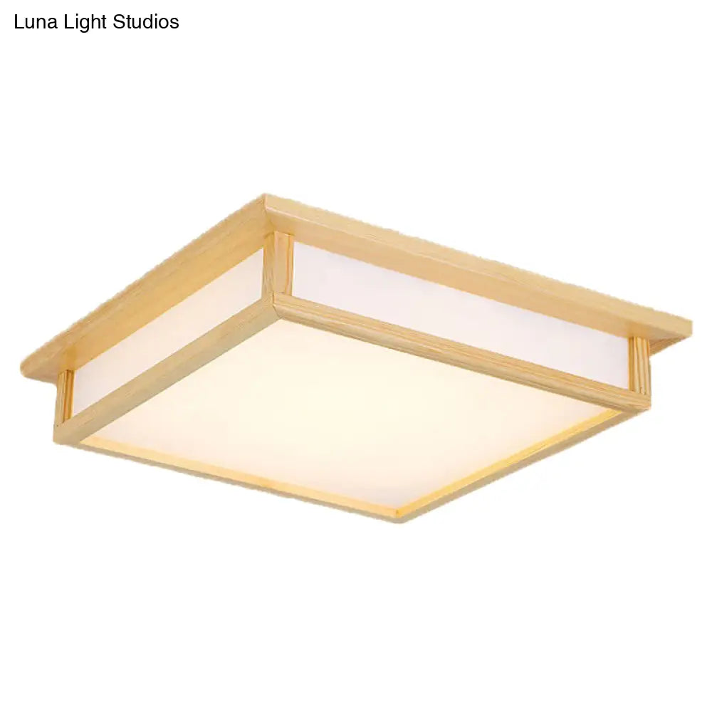 Contemporary Cubic Semi Flush Mount Ceiling Light For Bedroom With Paper Fixtures Wood / 14 White