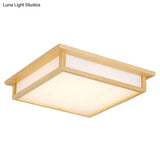 Contemporary Cubic Semi Flush Mount Ceiling Light For Bedroom With Paper Fixtures Wood / 14 White