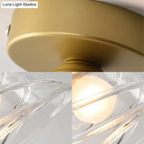 Contemporary Cyclone Glass Flush Mount Lamp With Clear Bell Shade
