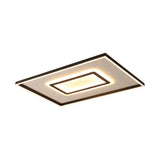 Contemporary Dark Brown Acrylic Led Flush Ceiling Light - Square/Rectangular Design