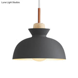 Contemporary Dome/Cone Metal Pendant Light - Grey/Yellow/Green