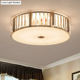 Contemporary Drum Crystal Flush Mount Lamp - 6/8 Bulbs Clear Rectangular - Cut Crystals