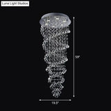 Contemporary Dual-Spiral Crystal Flush Mount Ceiling Light In Stainless Steel – 2/6-Head Ideal