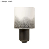 Contemporary Fabric Barrel Table Light With Metal Base - Black Task Lighting 1 Bulb