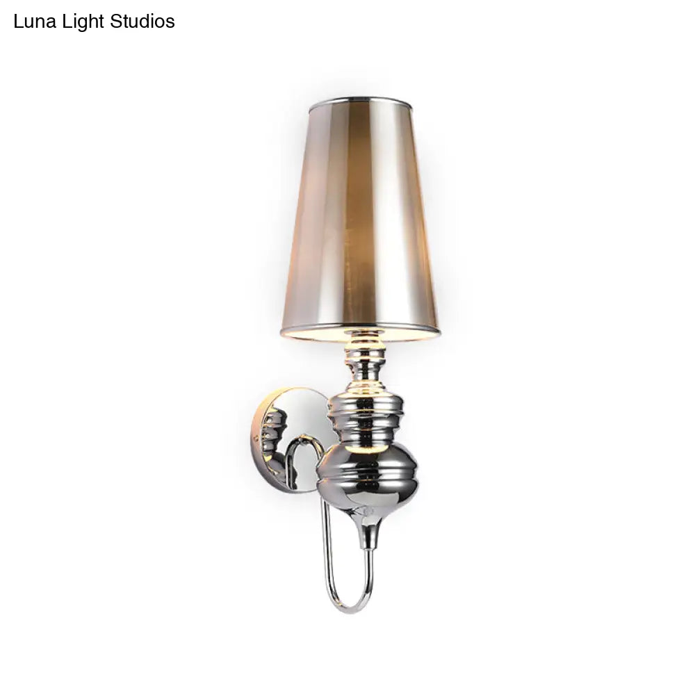 Contemporary Fabric Barrel Wall Mount Light - Bedroom Sconce (Black/Silver/White)