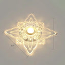 Contemporary Floral Crystal Led Flushmount Ceiling Light - Clear Perfect For Hallways / Warm