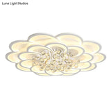 Contemporary Flower Flush Mount Ceiling Light - Acrylic Fixture For Living Room