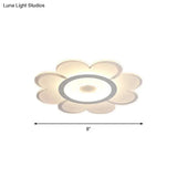 Contemporary Flower Shaped Acrylic Ceiling Light - White Led Flush Mount For Living Room