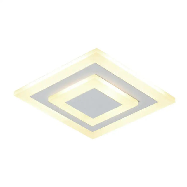 Contemporary Flush Ceiling Light: Geometric Acrylic Led Fixture