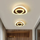 Contemporary Flush Ceiling Light: Geometric Acrylic Led Fixture Coffee / Warm Triangle