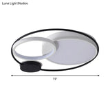 Contemporary Flush Mount Ceiling Light In Black And White - Acrylic Round Led Fixture