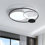 Contemporary Flush Mount Ceiling Light In Black And White - Acrylic Round Led Fixture (16/19/23.5