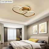 Contemporary Flush Mount Led Ceiling Light For Living Room - Acrylic Heart Design