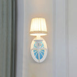 Contemporary Fold Tapered Shade Wall Light - Wheel Metal White Lamp With 1