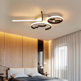 Contemporary Geometric Flush Mount Lighting - Acrylic 3/4 Lights Black/White Warm/White Light 3 /