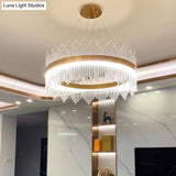 Contemporary Geometric Led Chandelier - Simplicity And Elegance In Gold