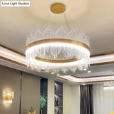Contemporary Geometric Led Chandelier - Simplicity And Elegance In Gold