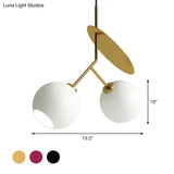Contemporary Glass Globe Pendant Light With Metallic Circle - Ideal For Restaurants