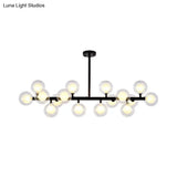 Contemporary Glass Orb Island Lamp - 16 Heads Ceiling Light For Living Room