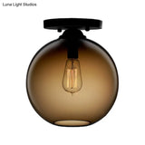 Contemporary Glass Orbit Ceiling Light Fixture - Red/Sky Blue/Amber/Dark Smoke/Coffee 1 Head Indoor